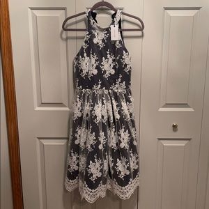 Liza Luxe Lace embroidered floral dress
